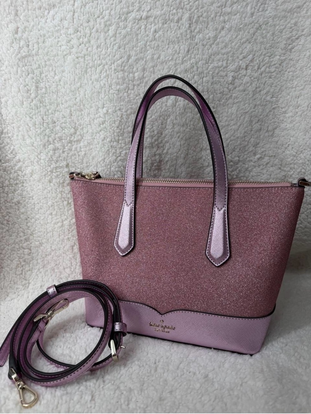 kate spade Pink Glitter Tote with Removable Strap